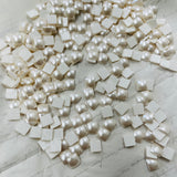 Austrian Crystal - Hotfix - Article 2408/4 - Cabochon Square FB - CRYSTAL WHITE PEARL - 2 sizes available