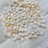 swarovski crystal cabochon pearl flat back hot fix 8 mm square