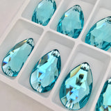 actual photo of swarovski crystal article 3230 drop sew on stones light turquoise