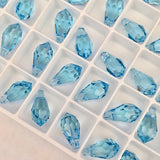 Austrian Crystal - Pendant - Article 6000 - TEARDROP - AQUAMARINE - 11 x 5.5 mm